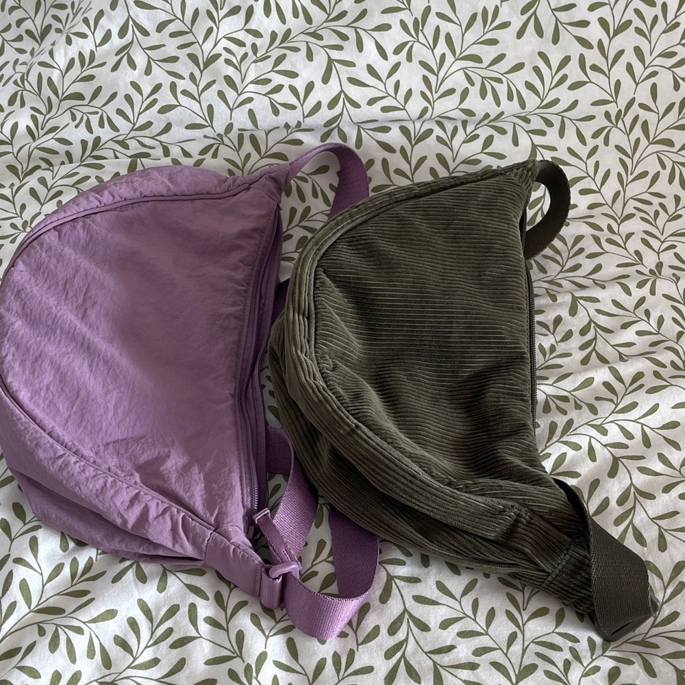 2 Uniqlo Lavender and Green Sling Bag